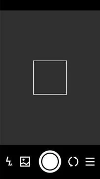 Cell phone camera settings buttons. Smartphone screen interface dark frame Stock Illustration