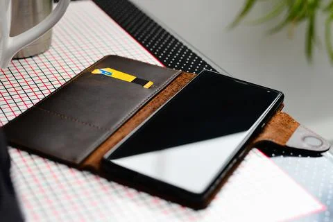 Cell phone in case Stock Photos
