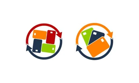 Cell Phone Center Set Stock Illustration