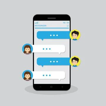 Cell Phone Chat Vector Illustrator Stock Illustration