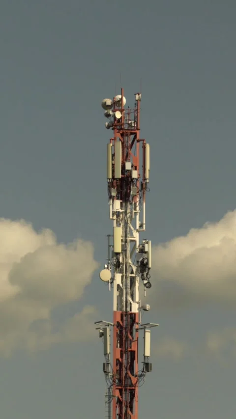 Cell phone communication tower. Time lapse Stock Footage 281925350