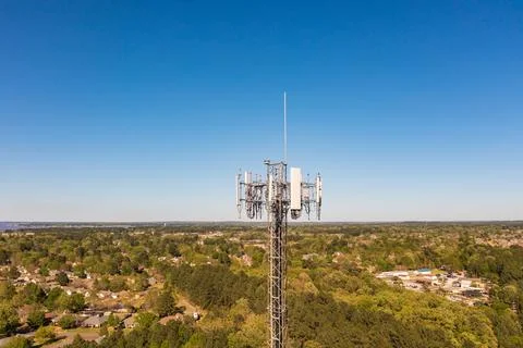 Cell phone communications tower Stock Photos