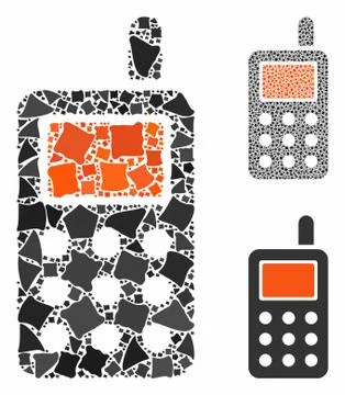 Cell phone Composition Icon of Inequal Parts Stockillustratie
