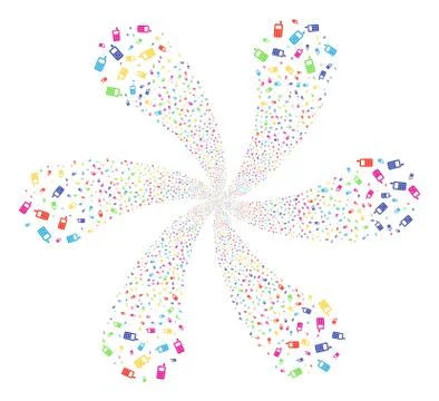 Cell Phone Cycle Explosion 库存插图