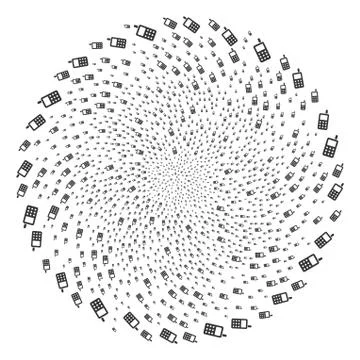 Cell Phone Cycle Spheric Cluster 库存插图