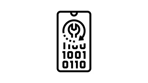 Cell phone data recovery line icon animation Stock Footage 224273994