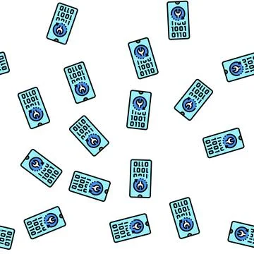 Cell phone data recovery vector seamless pattern Stock Illustration