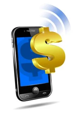 Cell Phone Dollar Stock Illustration