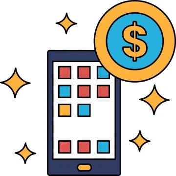 A cell phone with a dollar sign on it Stock Illustration