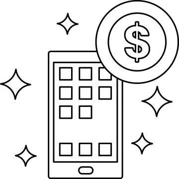 A cell phone with a dollar sign on it Stock Illustration