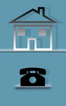 Cell phone evolution of the 2000s that there was one phone per house.Illustra Stock Illustration