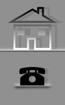 Cell phone evolution of the 2000s that there was one phone per house.Illustra Stock Illustration
