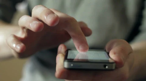 Cell Phone Finger Close Up Stock Footage 34338707