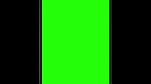 Cell phone with green screen rising across the screen. 3d render of smartphone Stock Footage 302416469