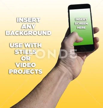 Cell Phone With Hand Template PSD-Vorlage