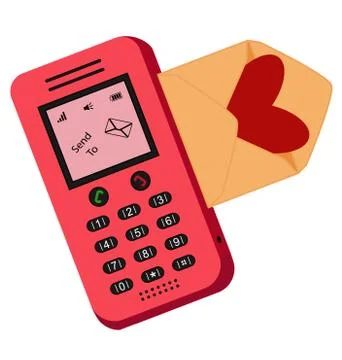 Cell phone with message 스톡 일러스트