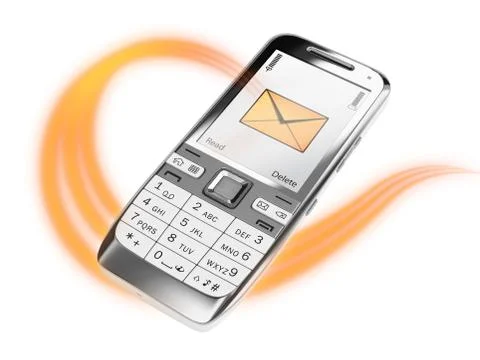 Cell phone with message Stock Illustration