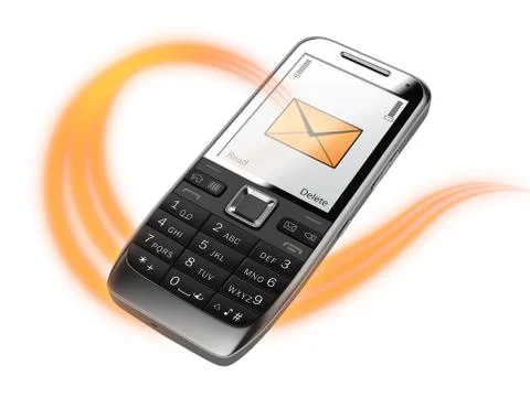 Cell phone with message Stock Illustration