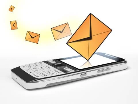 Cell phone with message Stock Illustration