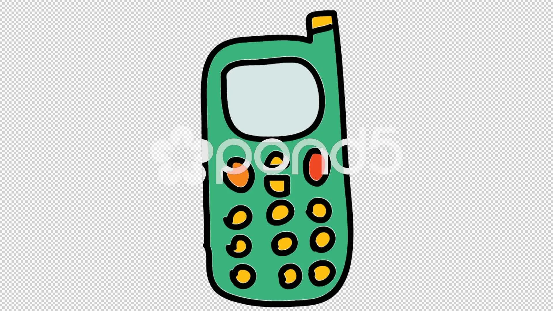 cell phone mobile phone cartoon hand dra... | Stock Video | Pond5