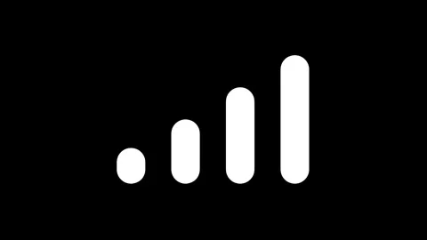 Cell phone network fluctuation indicator animation with full signal icon Stock Footage 328397847