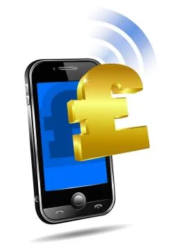 Cell Phone Pound Stock Illustration