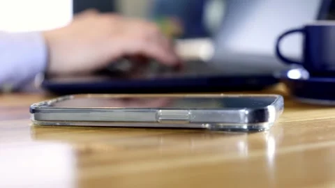 Cell phone profile closeup - slow Stock Footage 324283367