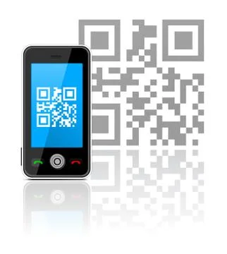Cell phone with qr code Stock Illustration