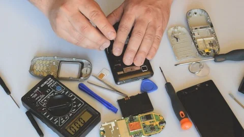 Cell phone repair Stock Footage 83527894