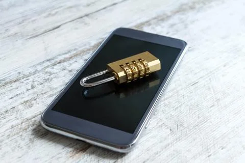 Cell phone security locked Stock Photos