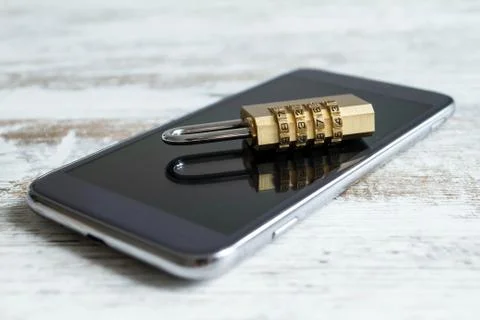 Cell phone security locked Stock Photos