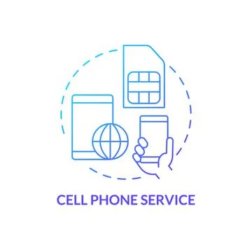 Cell phone service providers blue gradient concept icon Stock Illustration