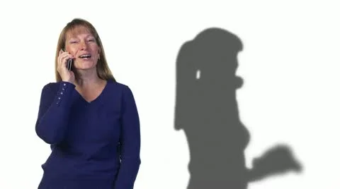 Cell Phone Shadow Gal Stock Footage 22774788