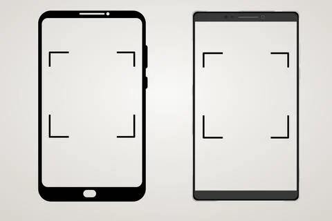 Cell phone, smartphone screen frame front view modern gadget mock up template Stock Illustration