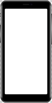 Cell phone, smartphone screen frame front view modern gadget mockup templat.. Stock Illustration