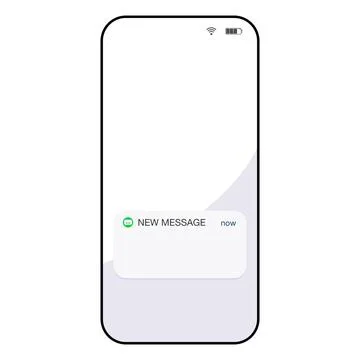Cell Phone Text Message Notification Vector 库存插图
