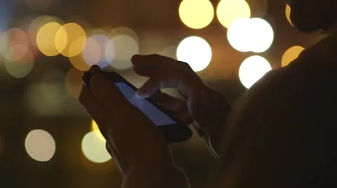 Cell Phone Text Message - Rooftop in City Stock Footage 41752469