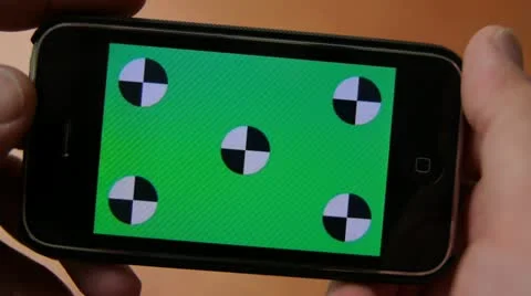 Cell phone , touch screen, held by hands. Green screen Chroma Key Stock Footage 12660222