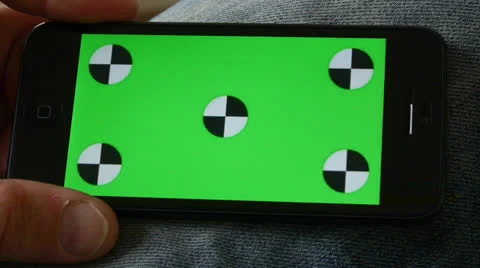 Cell Phone, touch screen, held by hands. Green screen Chroma Key. Close up. Stock Footage 24636942