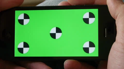 Cell Phone, touch screen, held by hands. Green screen Chroma Key. Close up. Stock Footage 24638354
