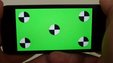 Cell Phone, touch screen, held by hands. Green screen Chroma Key. Close up. Stock Footage 24639419