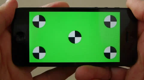 Cell Phone, touch screen, held by hands. Green screen Chroma Key. Close up. Stock Footage 24645509