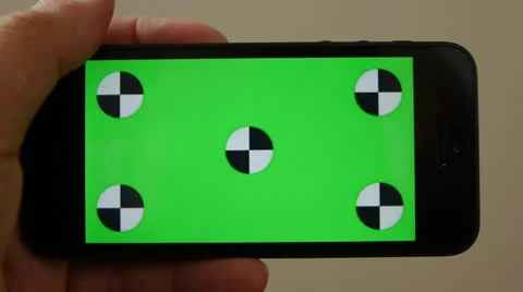 Cell Phone, touch screen, held by hands. Green screen Chroma Key. Close up. Video stock 24648675
