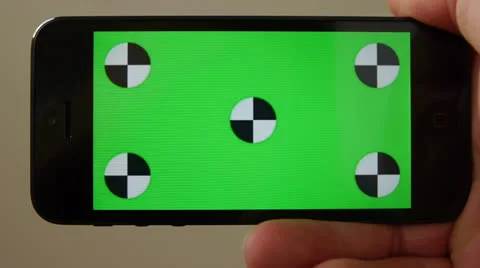 Cell Phone, touch screen, held by hands. Green screen Chroma Key. Close up.  - i Stock Footage 24651264