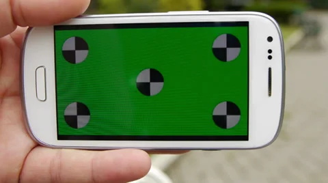Cell Phone, touch screen, held by hands. Green screen Chroma Key. Close up. Stock Footage 33310671