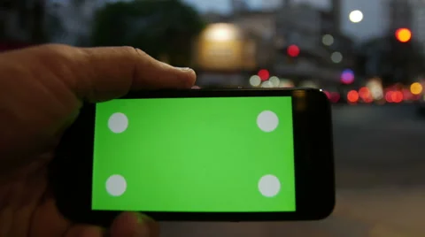 Cell Phone, touch screen, held by hands. Green screen Chroma Key. Close up. 4k Stock-Footage 41888141