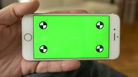 Cell Phone, touch screen, held by hands. Green screen Chroma Key. Close up. 4k Stock Footage 48526985
