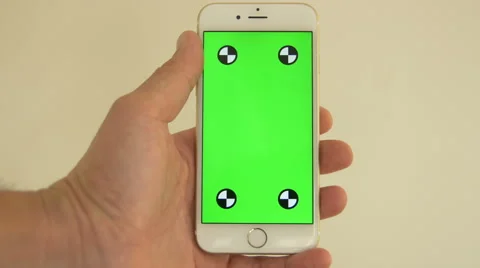 Cell Phone, touch screen, held by hands. Green screen Chroma Key. Close up. 4k Stock Footage 48665979