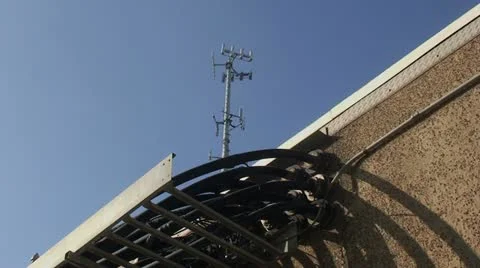 Cell Phone Tower and feed cables Stock Footage 10810997