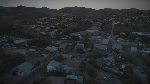 Cell phone tower in a small town Stock Footage 201763135